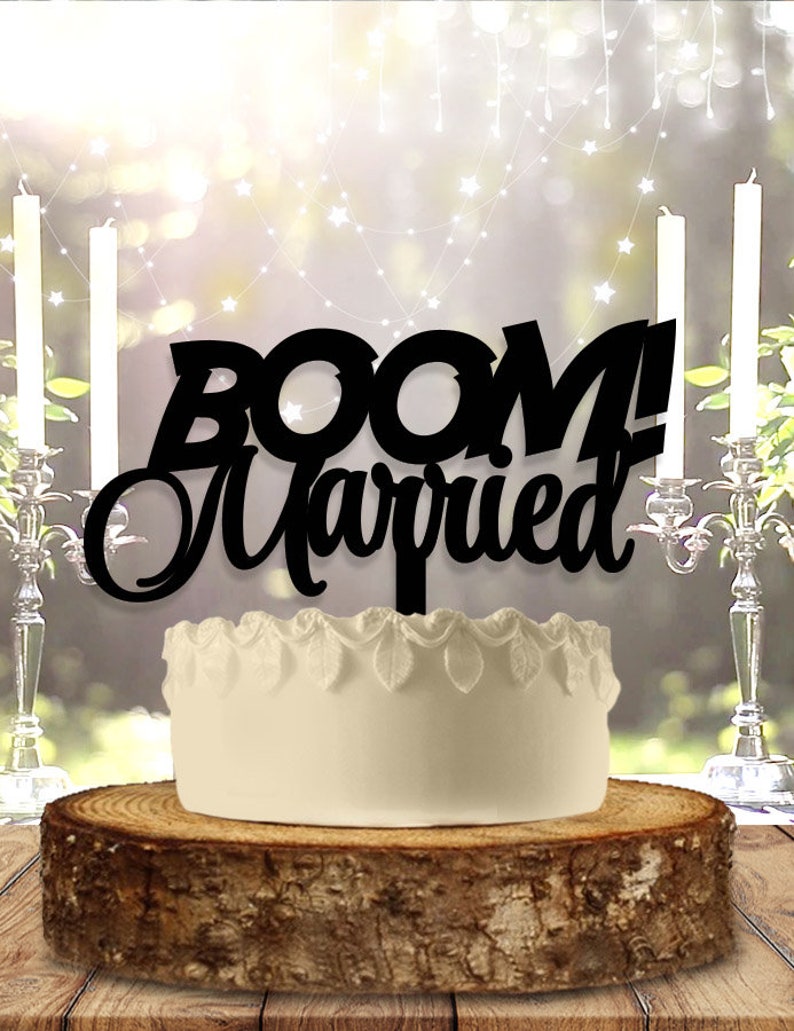 Boom Married Wedding Cake Topper image 1