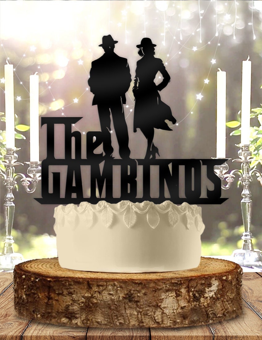 Buy Mobster Gangster Couple Personalized With Name Wedding Cake Topper  Online in India - Etsy, image size:847x1100