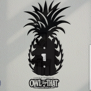 Pineapple Acrylic Wall Switch Plate Cover - Oversized Tropical Decor