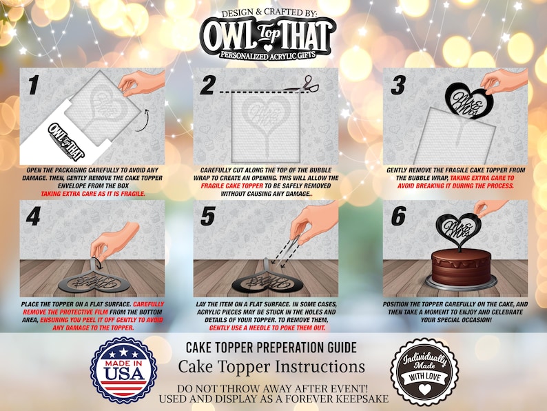 instructions for how to make a cake topper
