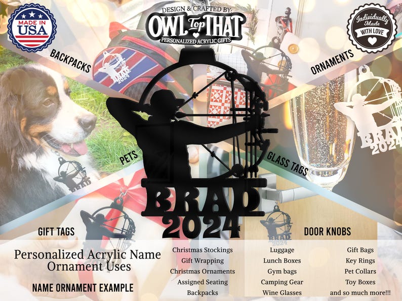 Hairdresser Name Tag Ornament Personalized Name & Date Gift Tags, Event