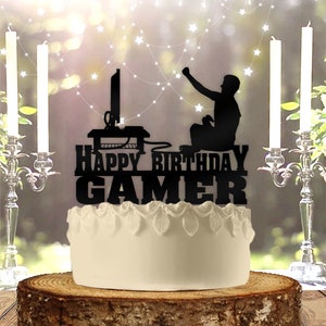 Personalized Gamer Birthday Cake Topper: Video Game Controller, Acrylic