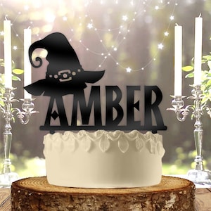 Witch Witchin&#39; Hat Name Personalized Birthday Cake Topper