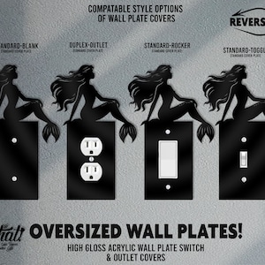 Mermaid akryl väggbrytarplatta - Tillverkad i USA