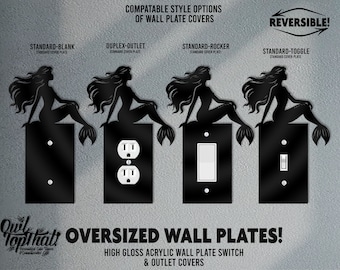 Mermaid Acrylic Wall Switch Plate Cover - USA Made