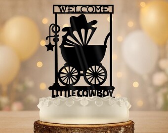 Cowboy Baby Shower Cake Topper: Personalized Western Birthday Decor