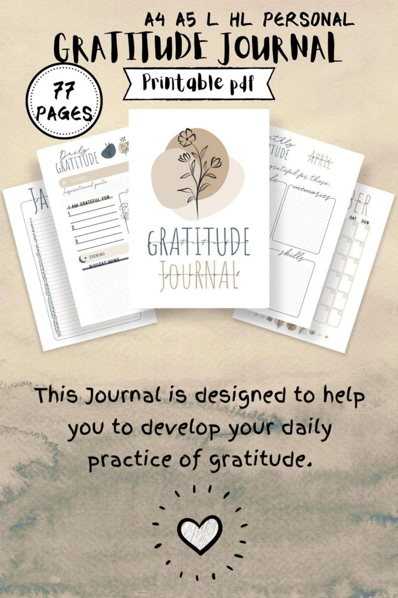 Gratitude Journal Printable - Etsy