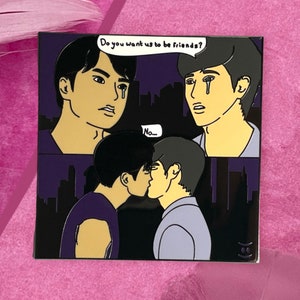 Bad Buddy - Rooftop kiss enamel pin. Great gift for BL drama fans. LGBTQ+. Bad Buddy / PatPran / OhmNanon
