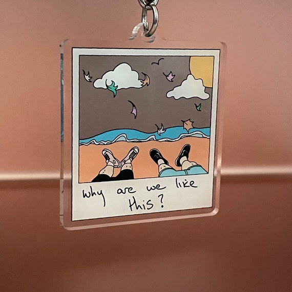 Heartstopper Why are we like this Polaroid keyring. Great gift for BL drama fans. LGBTQ