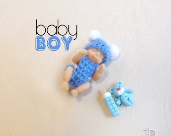 Miniatuur reborn babyjongetje, met beweegbare benen en handen, schaal 1/12, poppenhuisbaby's, unieke babyaccessoires.
