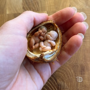 Miniature reborn baby. Brown skin doll. Realistic Polymer clay original hand sculpted dolls 1 inch scale
