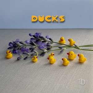 Tiny Yellow Rubber Bath Ducks. Miniature Micro Ducky. Mini Resin Duck Miniature toy