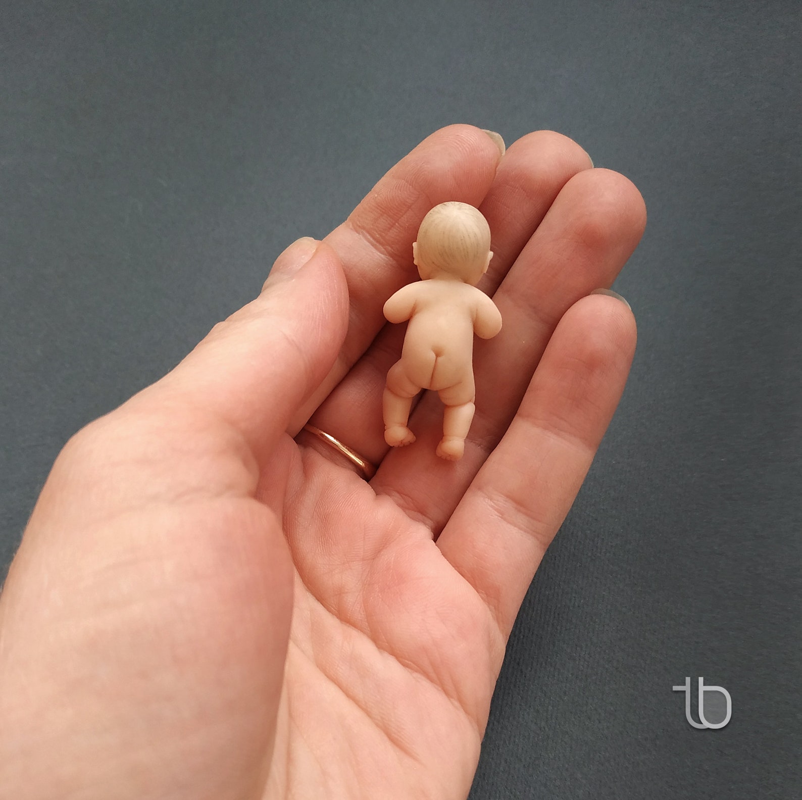 Miniature Polymer Clay Baby Doll With Free Limbs and Open Etsy