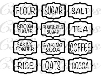 Kitchen Labels Svg Etsy