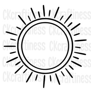 Sun SVG. png. jpg. Digital File. Summer Svg. Sunshine. Instant Download.