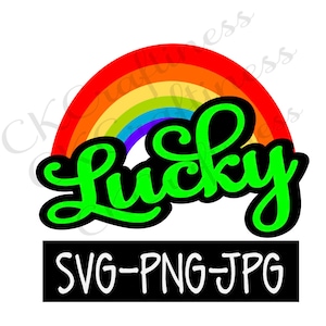 Lucky Rainbow SVG, St. Patricks Day SVG, Rainbow SVG-Instant Digital download