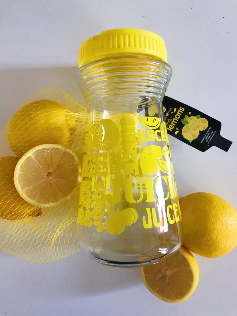 Vintage Yellow Juice Pitcher/Juice Jar/Yellow Vintage Etsy