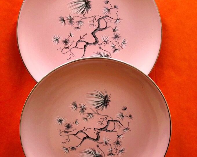 Vintage Pink Dessert Plates/pink Floral Vintage Bread Etsy
