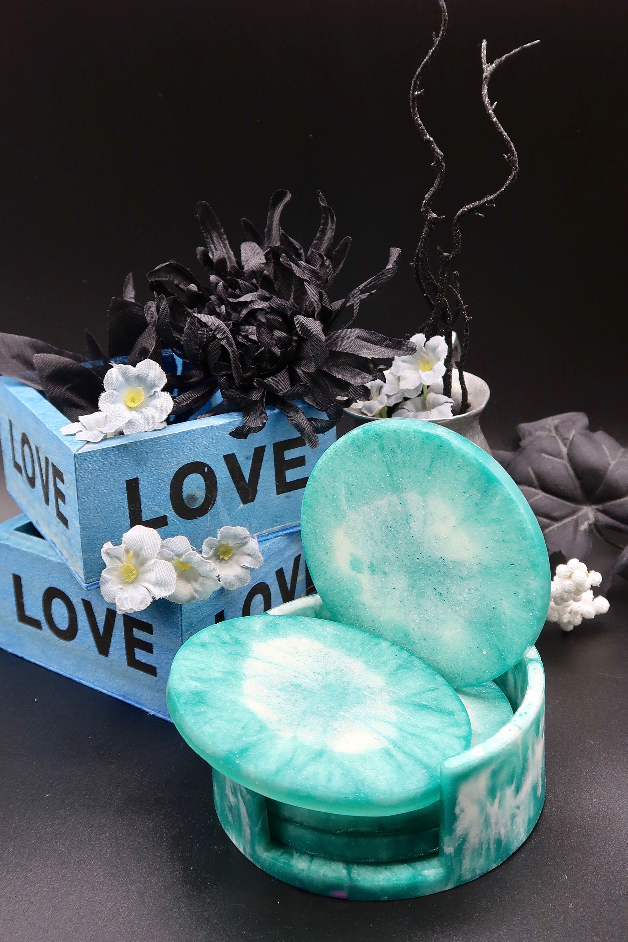 Resin Coaster Set Etsy