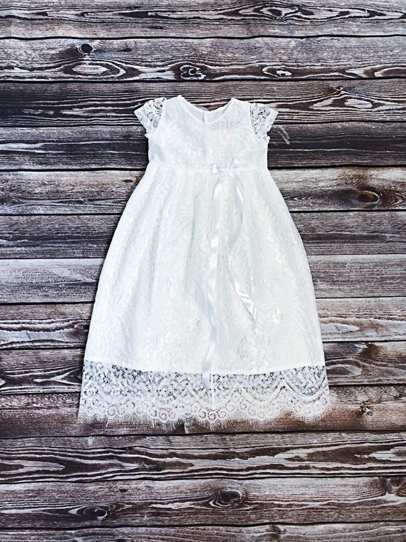 off white baptism dress