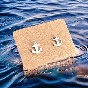 Anchor, maritime, sea, lake, water, ship, boat, silver, stainless steel, suitable for allergy sufferers, gift, earrings, plugs, ear studs