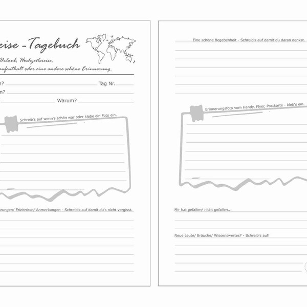 A6 Reisetagebuch, Tagebuch Kur oder Urlaub, Organizer, Ringbuch, Einlagen, Einleger, Hefter, Binder, schreiben, Notizen, Merken, Erinnerung