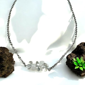 Necklace "Liara" with rock crystal, stainless steel, gemstone, natural stone, nickel-free, hypoallergenic, healing stone, chakra, spiritual, yoga, adjustable