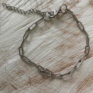 Bracelet stainless steel coarse, coarse chain, for charms, statement, universally adjustable
