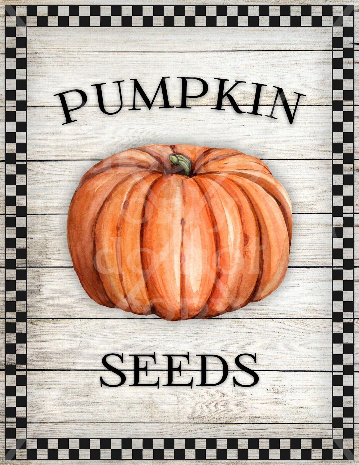 Autumn Pumpkin Seeds Digital Instant Download Printable Country Signs ...