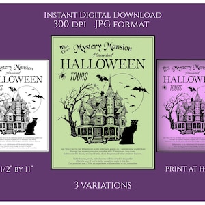 Haunted House Tours Halloween Humor Digital Download Printable Sign Label Country Primitive Transfer JPG Image