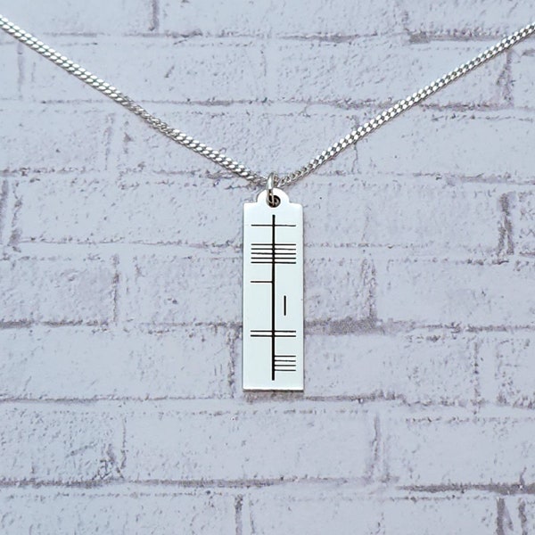 Personalized Ogham Necklace / Celtic Jewelry / Celtic Necklace / Ogham Necklace / Sterling Silver Necklace / Ogham Jewelry / Irish Jewelry