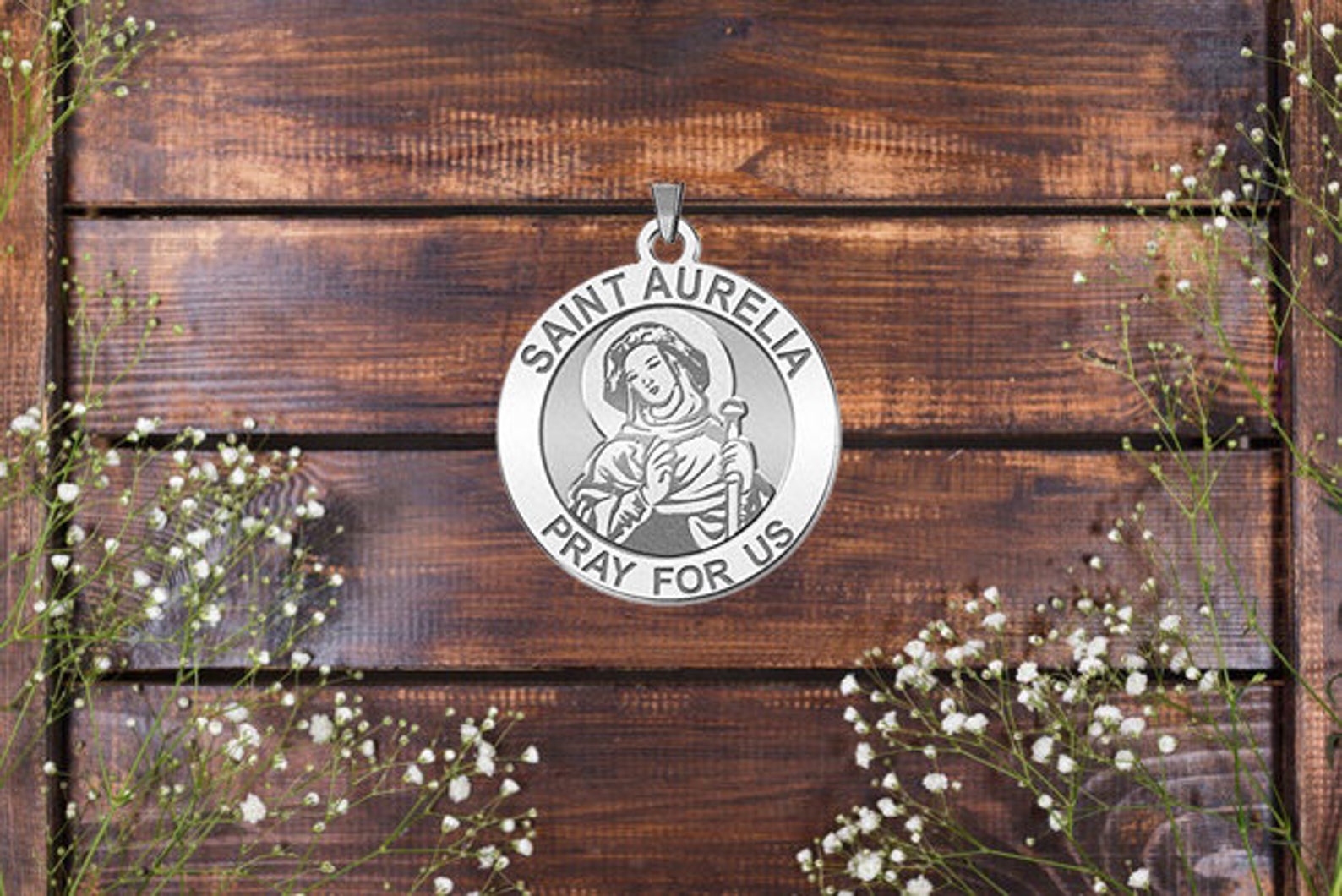 BLESSED Miracle Bringing St. Aurelia of Strasbourg Medal Etsy Denmark