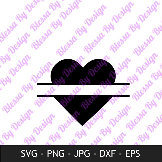 Valentine Svgheart Svg Split Etsy