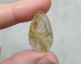 Golden Rutilated Quartz Oval Cabochon Golden Rutilated Smooth Cabochon Rutilated Loose Gemstone. 25x18 mm
