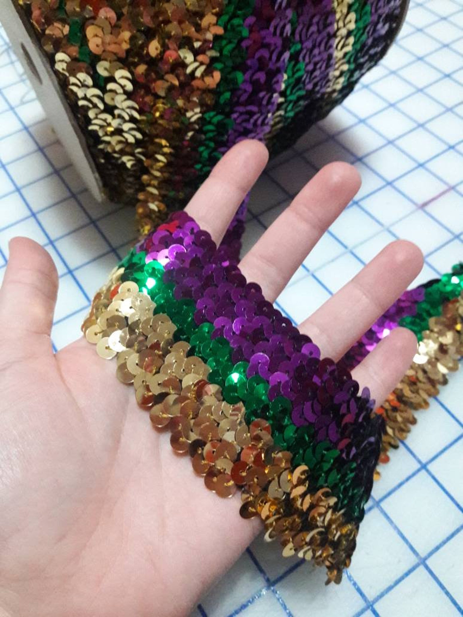 mardi gras sequin trim