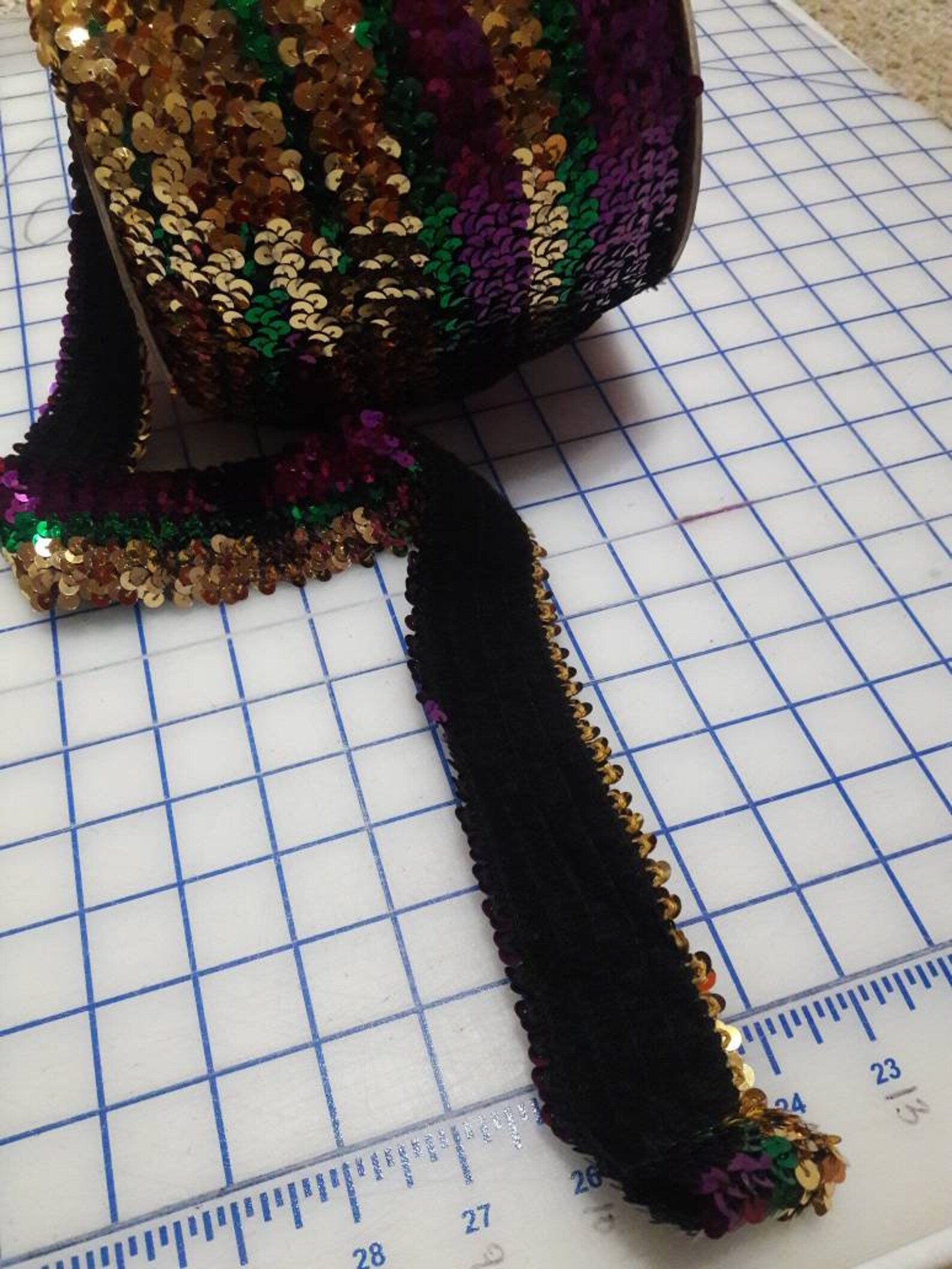 Main Strip Mardi Gras Sequin Stripe Trim Short
