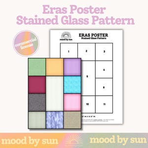 Stained Glass Pattern Eras Poster Taylor Inspired Digital Download DIY Stained Glass Template Commercial License