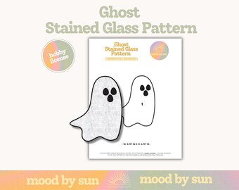 Ghost Stained Glass Pattern: Halloween Suncatcher Template (Digital Download)