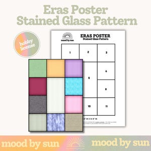 Stained Glass Pattern Eras Poster Taylor Inspired Digital Download DIY Stained Glass Template Hobby License