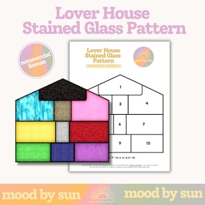 Stained Glass Pattern Lover House Taylor Inspired Digital Download DIY Stained Glass Template Commercial License