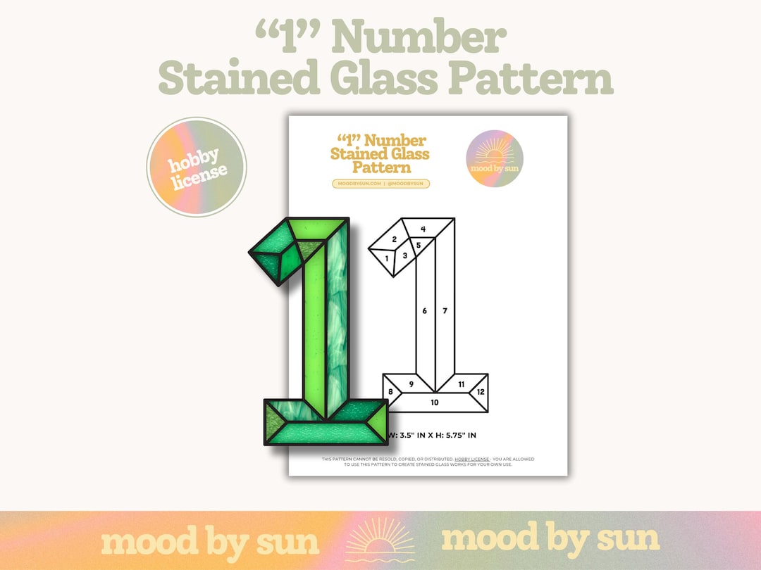 Stained Glass Pattern Number 1 Pattern Digital Download DIY Stained ...