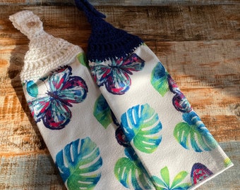 Hanging Spring or Summer Butterfly Themed Decorative Kitchen Hand Towel