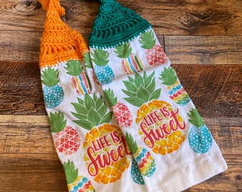 Hanging Decorative Life is Sweet Pineapple Hello Summer Kitchen Hand Towel