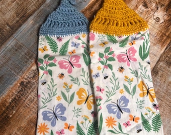 Hanging Spring or Summer Butterfly Themed Decorative Kitchen Hand Towel