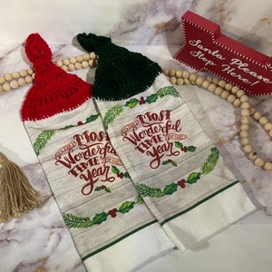 Hanging Christmas It&#39;s The Most Wonderful Time Of The Year Decorative Kitchen Hand Towel