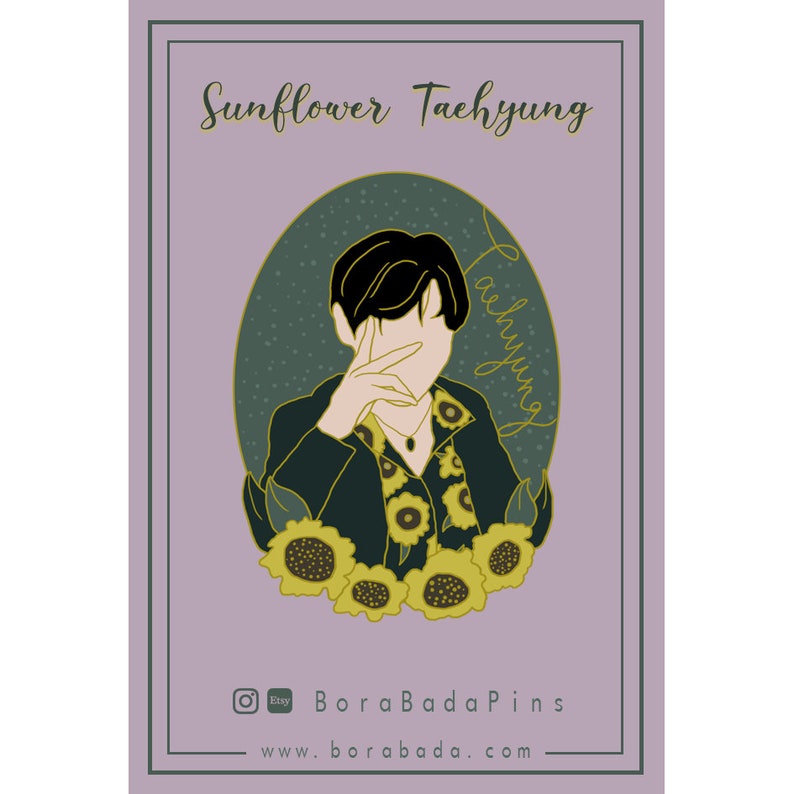 BTS Sunflower Taehyung V Enamel Pin BBMA 2019 Etsy