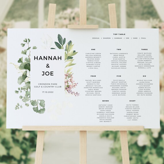 Wedding Table Wedding Seating Plan Personalised Wedding - Etsy