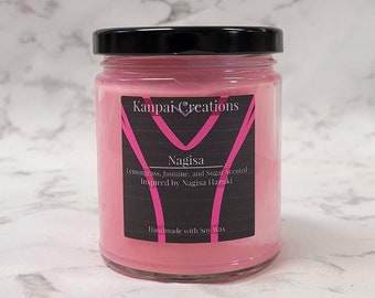 Nagisa, Lemongrass Jasmine and Sugar Scented, Anime Candle