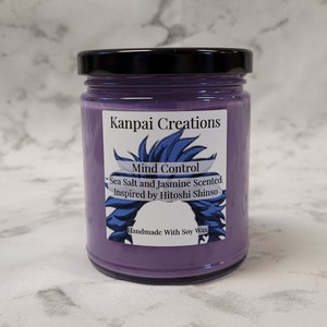 Mind Control, Sea Salt and Jasmine Scented, Anime Candle