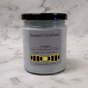 Erasure, Driftwood and Amber Scented, Anime Candle